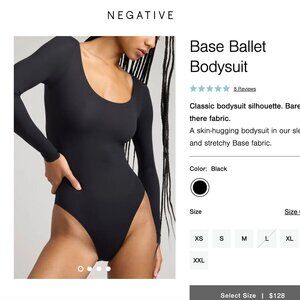 Negative Underwear Base Ballet Bodysuit – Black (Size 8)